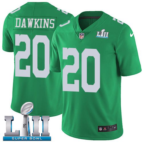 Men Philadelphia Eagles #20 Dawkins Dark green Limited 2018 Super Bowl NFL Jerseys->philadelphia eagles->NFL Jersey